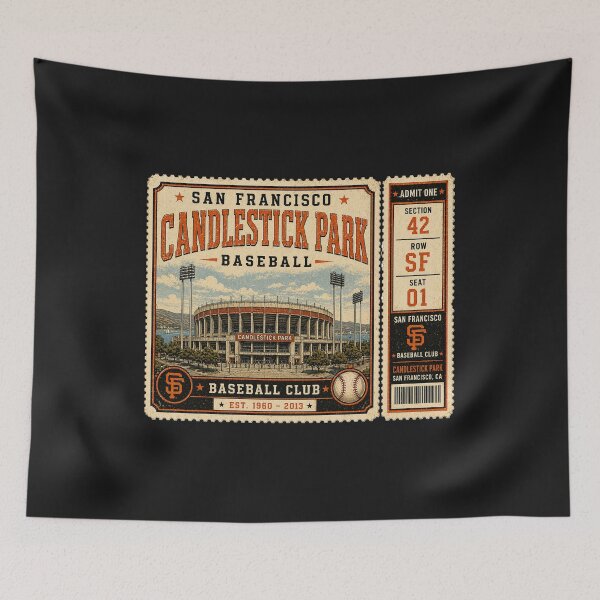 Item preview, San Francisco Baseball Vintage Ticket Stub Candlestick Park Design designed and sold by GhostDawgs.