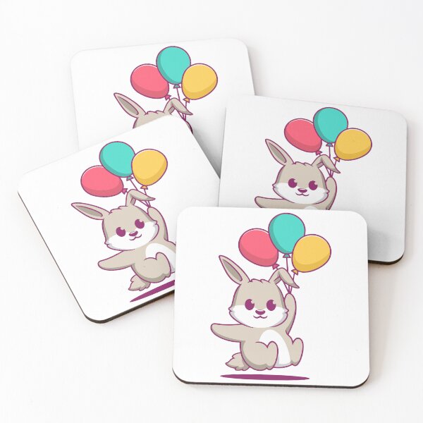 Item preview, Cute Bunny Flying with Balloons designed and sold by anthonyplynch.