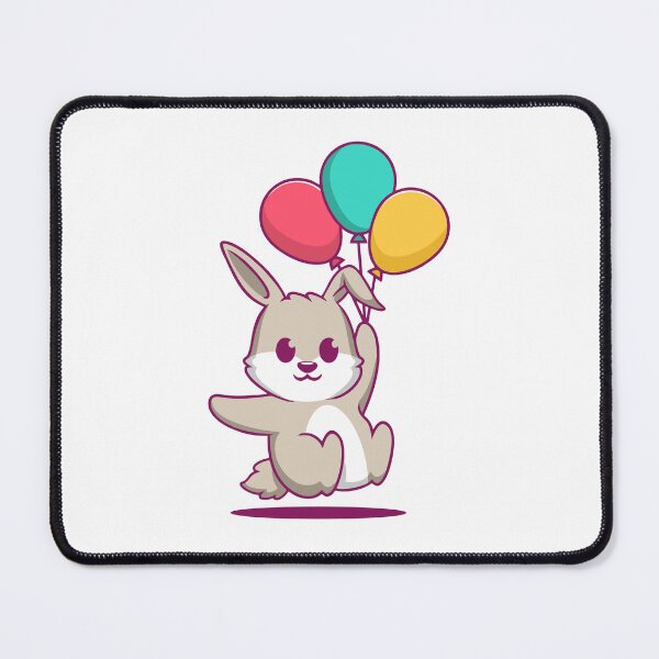 Item preview, Cute Bunny Flying with Balloons designed and sold by anthonyplynch.