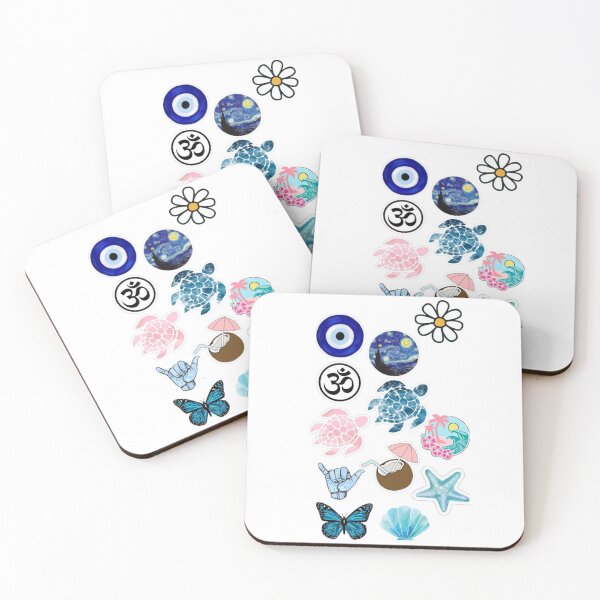 Item preview, ​Aesthetic Sticker Pack Blue Starry Night Turtle Evil Eye Butterfly designed and sold by crystalar95.