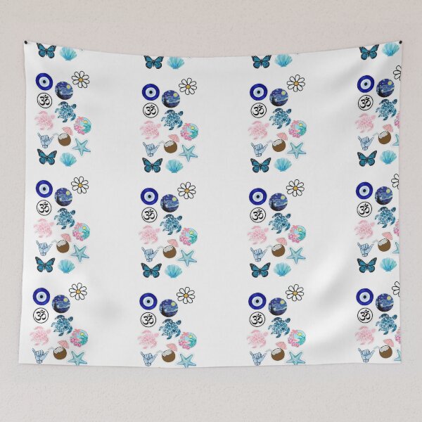 Item preview, ​Aesthetic Sticker Pack Blue Starry Night Turtle Evil Eye Butterfly designed and sold by crystalar95.