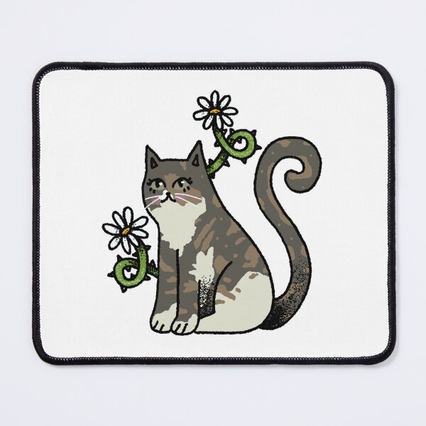 Item preview, Tortie Cat with Flowers designed and sold by Boneandskull.