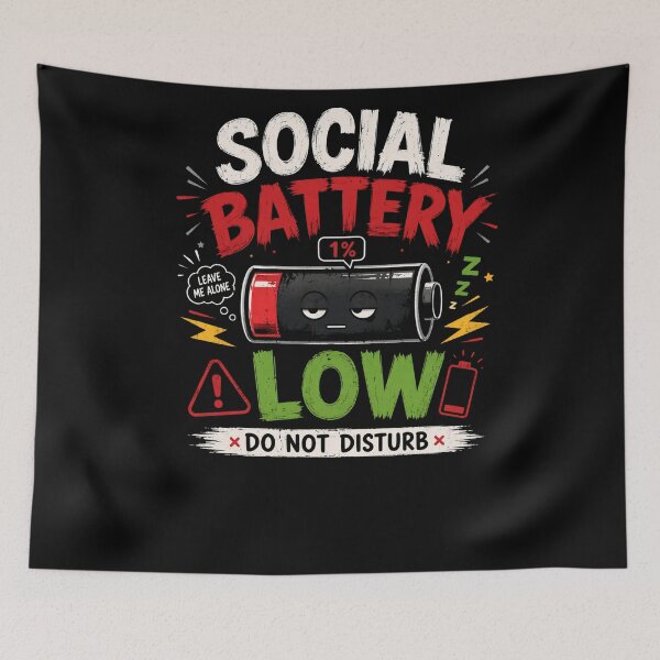 Item preview, Social Battery Low 1% Funny Introvert Shirt, Do Not Disturb Tee, Anti Social Humor T-Shirt, Leave Me Alone Graphic Tee designed and sold by thebestoffer.