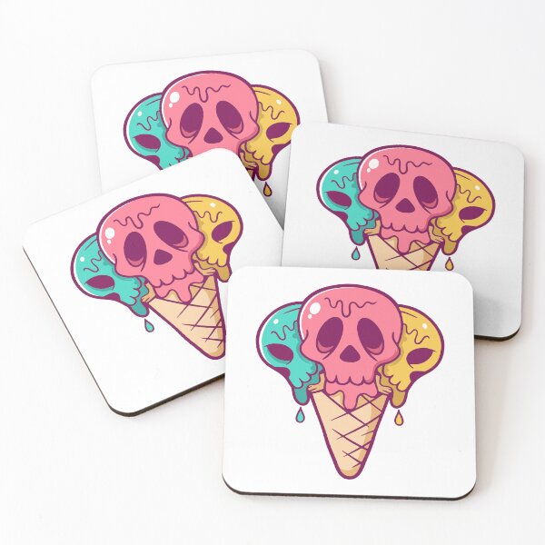 Item preview, Triple Skull Ice Cream Cone Pastel Goth designed and sold by anthonyplynch.