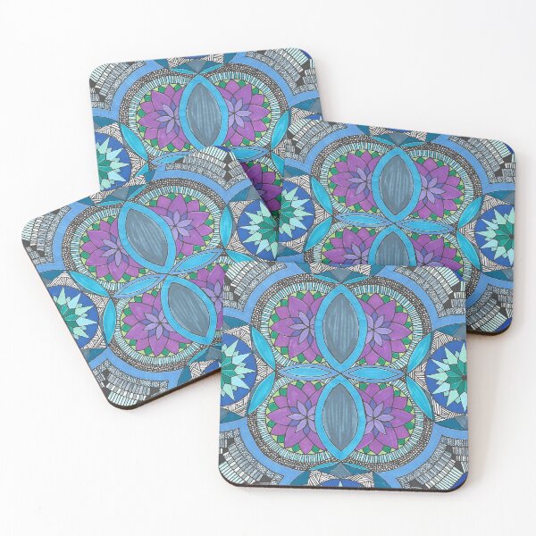 Item preview, Blue Peace Lily - Hand Drawn Mandala designed and sold by AJPrettyObscene.