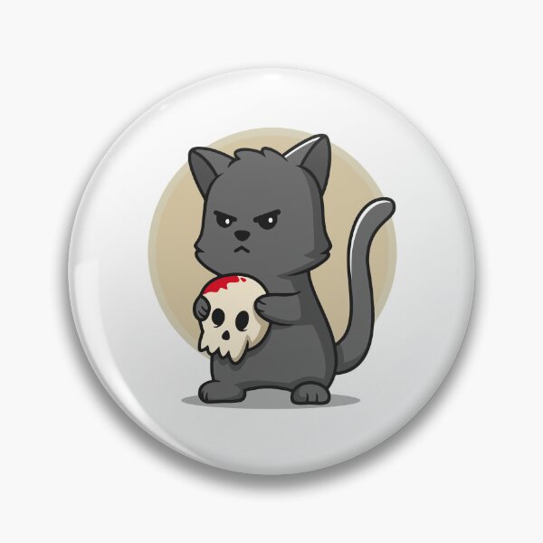 Item preview, Grumpy Black Cat Holding Skull designed and sold by anthonyplynch.