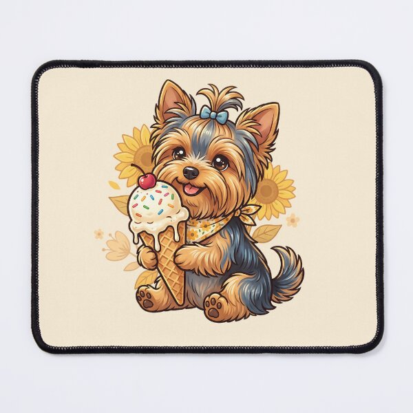 Item preview, Cute Yorkie Ice Cream Summer Sunflower Vibes designed and sold by MythicCotton.