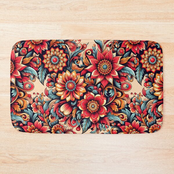 Item preview, Warm Folk Floral Boho Pattern Art designed and sold by Apex Designs.