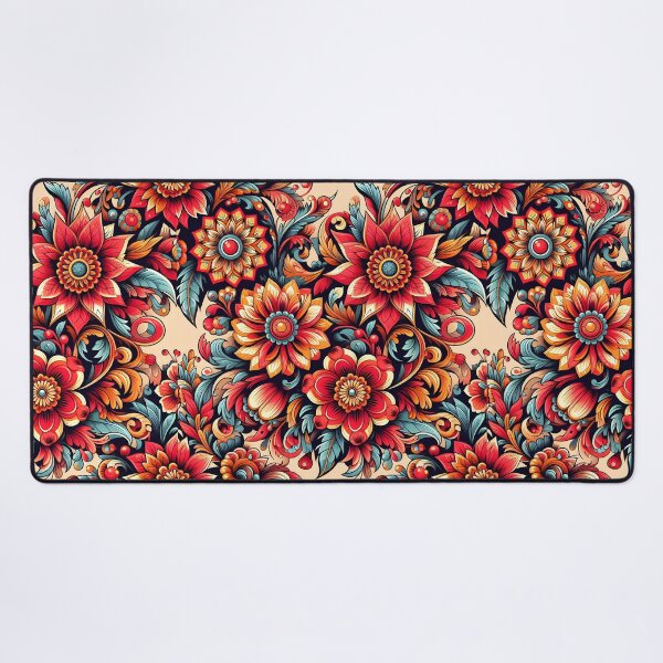 Item preview, Warm Folk Floral Boho Pattern Art designed and sold by Apex Designs.