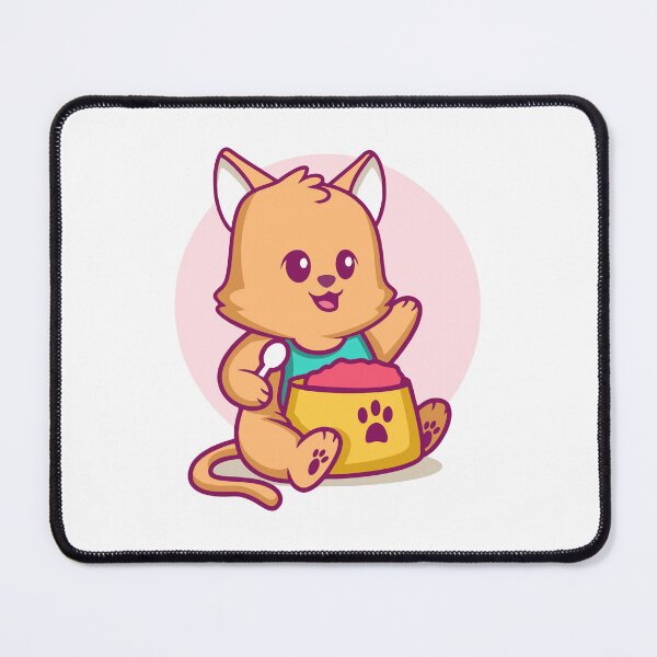 Item preview, Happy Kawaii Cat Eating Food with Spoon designed and sold by anthonyplynch.