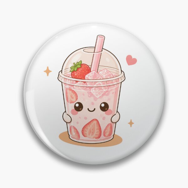 Item preview, Kawaii strawberry milk cute drink designed and sold by Design by Sara.