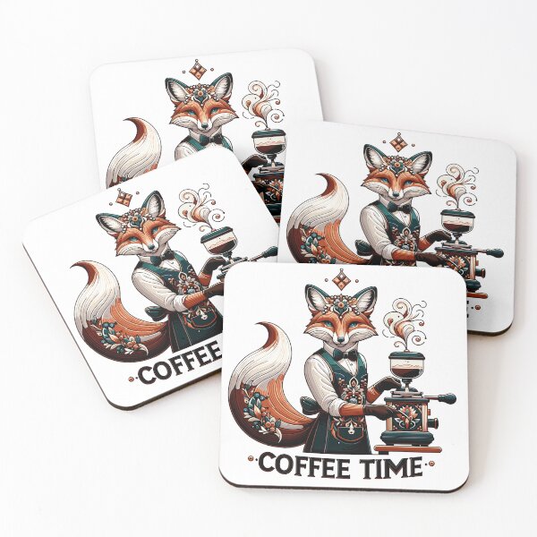 Item preview, Coffee Time Fox Barista Artistic Coffee Lover Design designed and sold by CyfroweMysli.