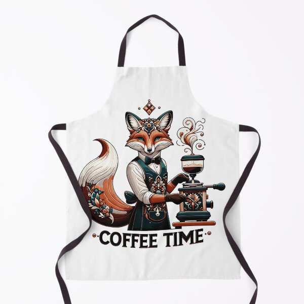 Item preview, Coffee Time Fox Barista Artistic Coffee Lover Design designed and sold by CyfroweMysli.