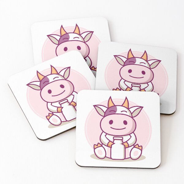 Item preview, Cute Baby Cow Holding Milk Bottle Illustration designed and sold by anthonyplynch.