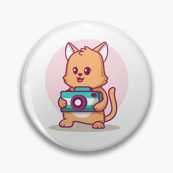 Item preview, Fotógrafo de gatos kawaii adorables con cámara retro designed and sold by anthonyplynch.
