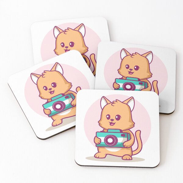 Item preview, Cute Kawaii Cat Photographer with Retro Camera designed and sold by anthonyplynch.