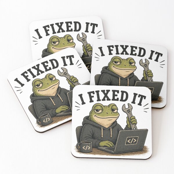 Item preview, I Fixed It Frog Programmer – Funny Coding Debugging Meme, Developer Humor Sticker, Software Engineer Gift designed and sold by NUVYStudio.