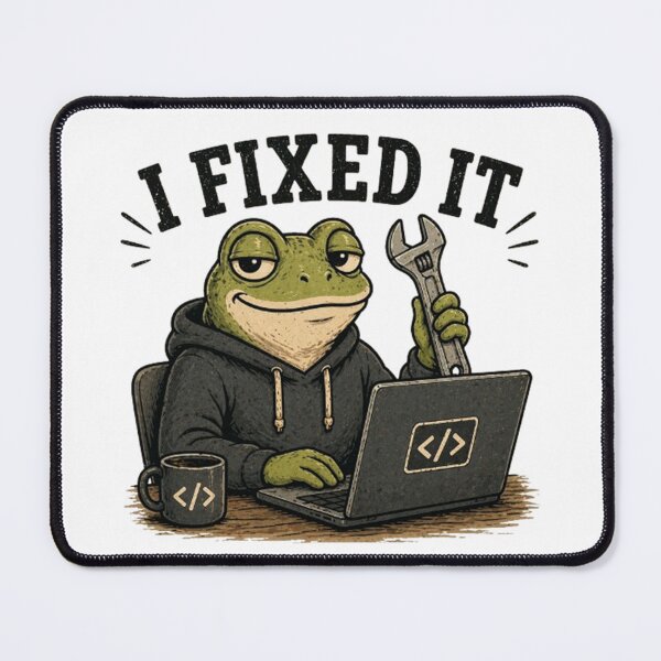 Item preview, I Fixed It Frog Programmer – Funny Coding Debugging Meme, Developer Humor Sticker, Software Engineer Gift designed and sold by NUVYStudio.