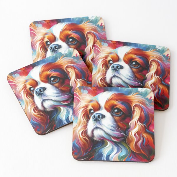 Item preview, Blenheim Cavalier King Charles Spaniel Acrylic Art Portrait designed and sold by Puppy Puzzles Plus.