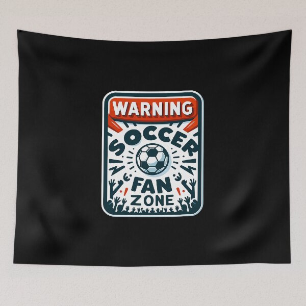 Item preview, Warning Soccer Fan Zone Funny Football Lover Gift for Game Day Fans designed and sold by CyfroweMysli.