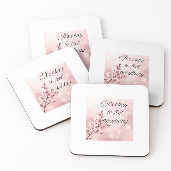 Item preview, It's Okay To Feel Everything - Pink Cherry Blossom Quote designed and sold by andreavlad.
