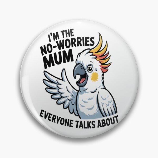Item preview, No‑Worries Mum Cockatoo Portrait designed and sold by stickercuffs.