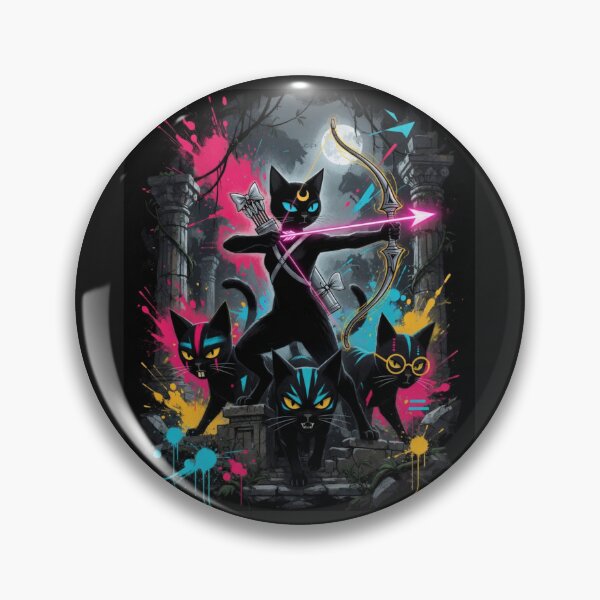 Item preview,  Artemis Black Cat Goddess and Huntresses designed and sold by ZunZunArt.