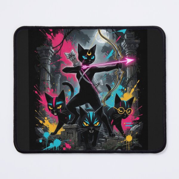 Item preview, Artemis Black Cat Goddess and Huntresses designed and sold by ZunZunArt.