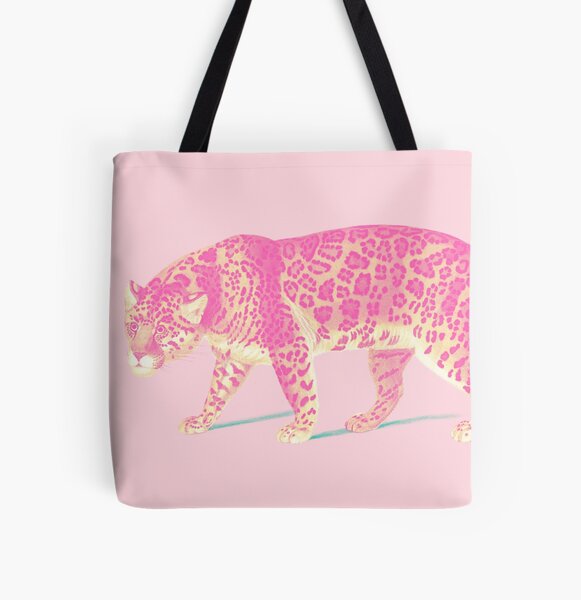 Comet Tote Bag - Leopard with Clear Overlay / Blush Pink Glitter Vinyl – Trophy  Queen