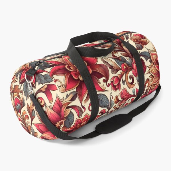 Item preview, Warm Red Botanical Folk Pattern Art designed and sold by Apex Designs.