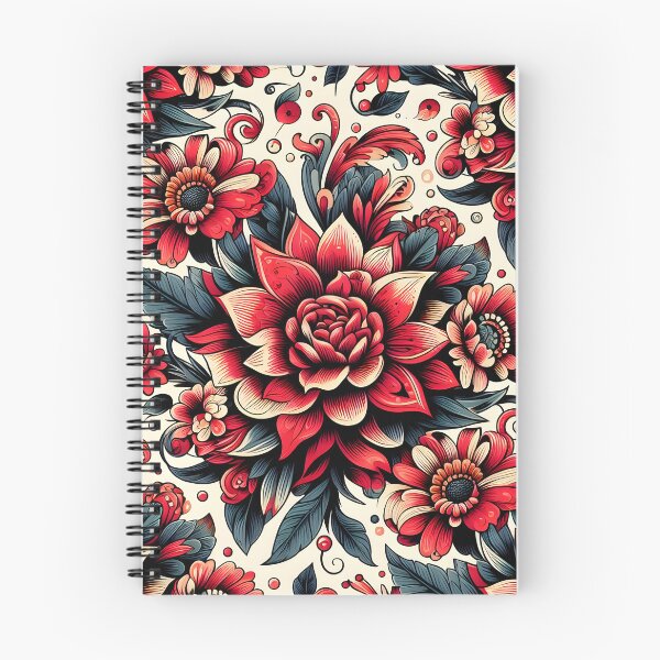 Item preview, Red Rose Folk Floral Pattern Art designed and sold by Apex Designs.