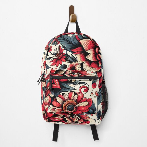 Item preview, Red Rose Folk Floral Pattern Art designed and sold by Apex Designs.