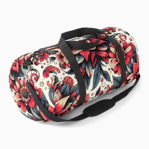 Item preview, Red Rose Folk Floral Pattern Art designed and sold by Apex Designs.