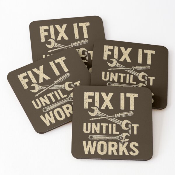 Item preview, Fix It Until It Works – Vintage Tool Typography designed and sold by Dogandesighn.