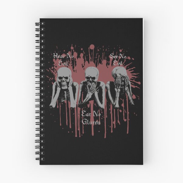 Item preview, “Hear no evil see no evil eat no gluten” skeletons design designed and sold by Vileprint.