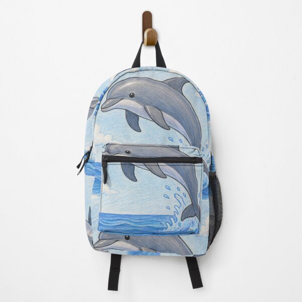 Item preview, Jumping Dolphin Ocean Hand Drawn Illustration designed and sold by Hafcishop.