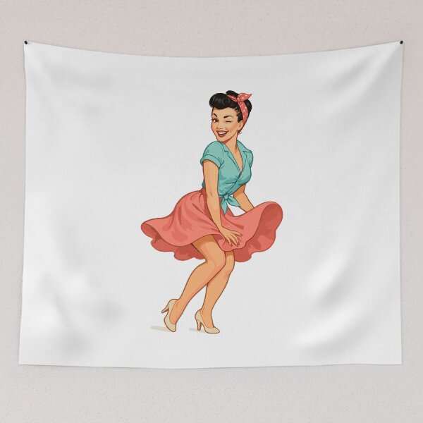 Item preview, Vintage Rockabella Pin-up Girl – Retro 50s Art designed and sold by Pineapple-Tree.