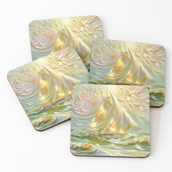 Item preview, Sailboat Sunset Art, Pastel Coastal Landscape designed and sold by MargaretWiktor.
