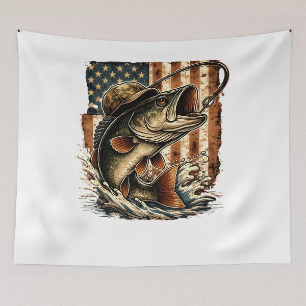Item preview, Patriotic Bass Fishing Splash designed and sold by Mirandalab.