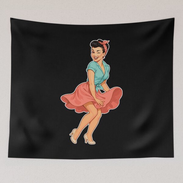 Item preview, Vintage Rockabella Pin-up Girl – Retro 50s Art designed and sold by Pineapple-Tree.