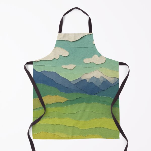 Item preview, Minimalist Mountain View III, Teal Palette, Papercut Collage designed and sold by SWSandraWechner.