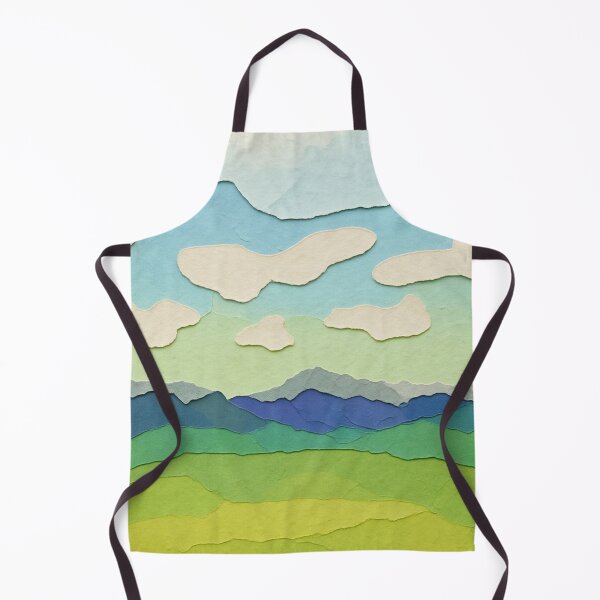 Item preview, Minimalist Mountain View, Teal Palette, Papercut Collage designed and sold by SWSandraWechner.