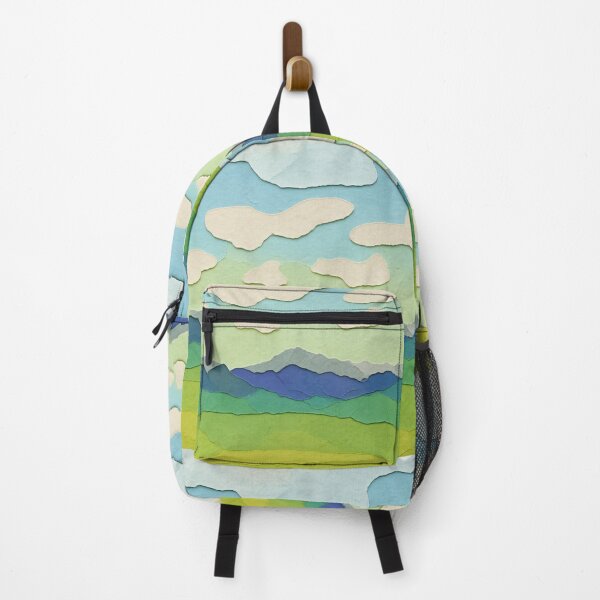Item preview, Minimalist Mountain View, Teal Palette, Papercut Collage designed and sold by SWSandraWechner.