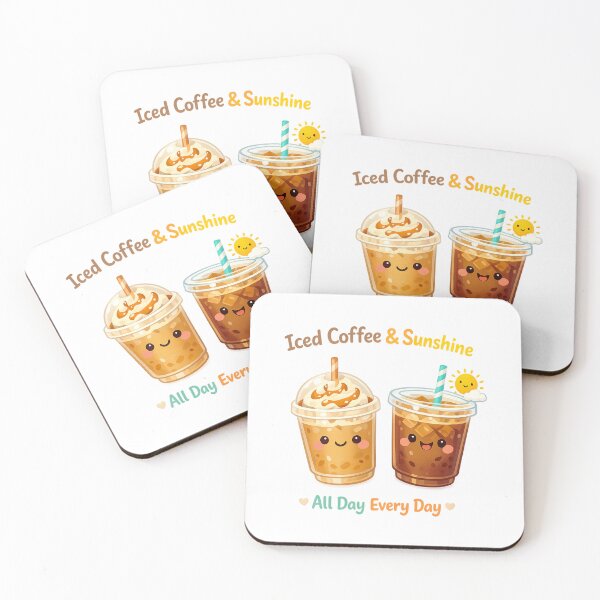 Item preview, Iced Coffee & Sunshine All Day Every Day designed and sold by LuveraxArt.
