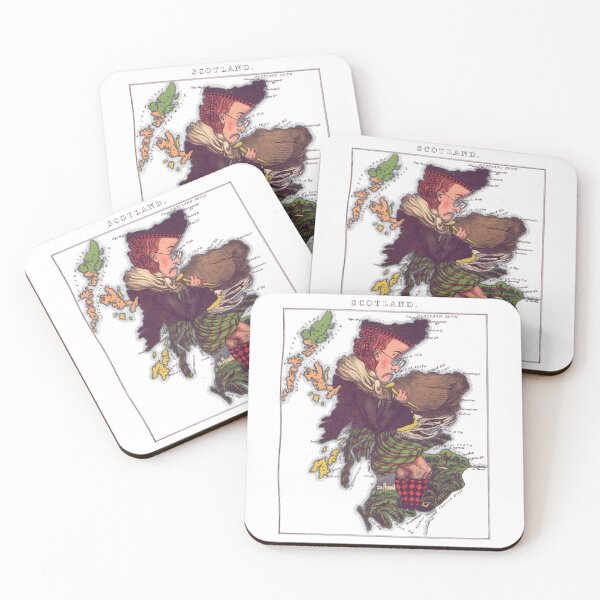 Item preview, Scotland Anthropomorphic Map - Vintage Whimsical Scottish Cartography designed and sold by Loom on the Loch.