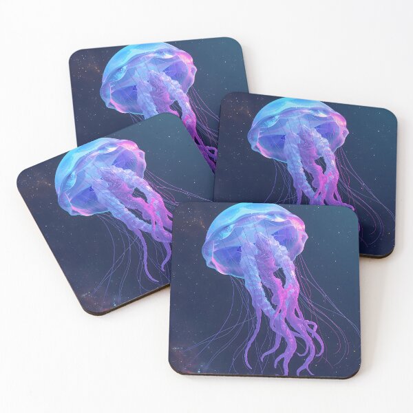 Item preview, Bioluminescent Cosmic Jellyfish - Ethereal Space Dreamscape designed and sold by UnRealS.