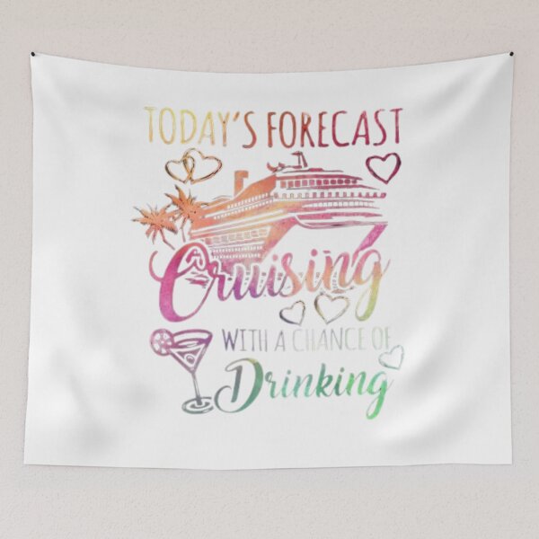 Item preview, Today’s Forecast Cruising With A Chance Of Drinking: Tropical Watercolor Cruise Ship Graphic designed and sold by Future Fashion 07.