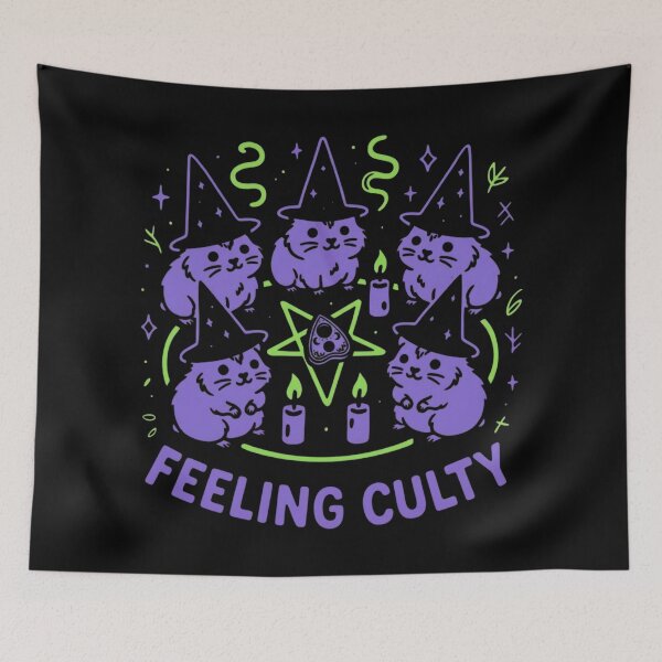 Item preview, Cute Witch Hamster Coven – Funny “Feeling Culty” Halloween Aesthetic designed and sold by SidTastic .