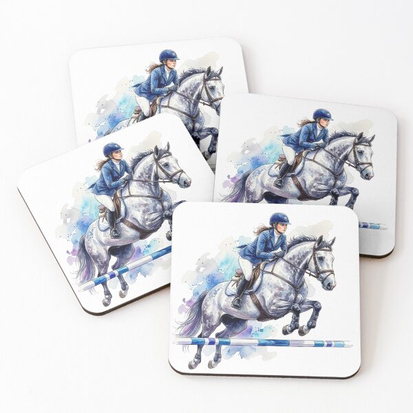 Item preview, Show Jumping Horse Watercolor Art designed and sold by Rutvain.