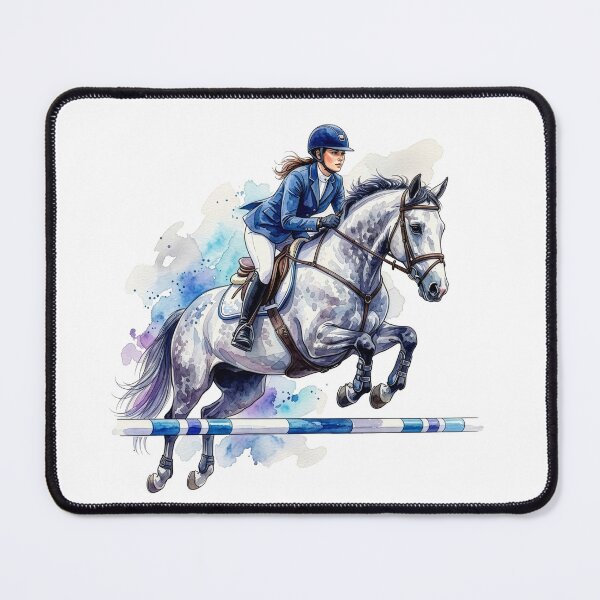 Item preview, Show Jumping Horse Watercolor Art designed and sold by Rutvain.